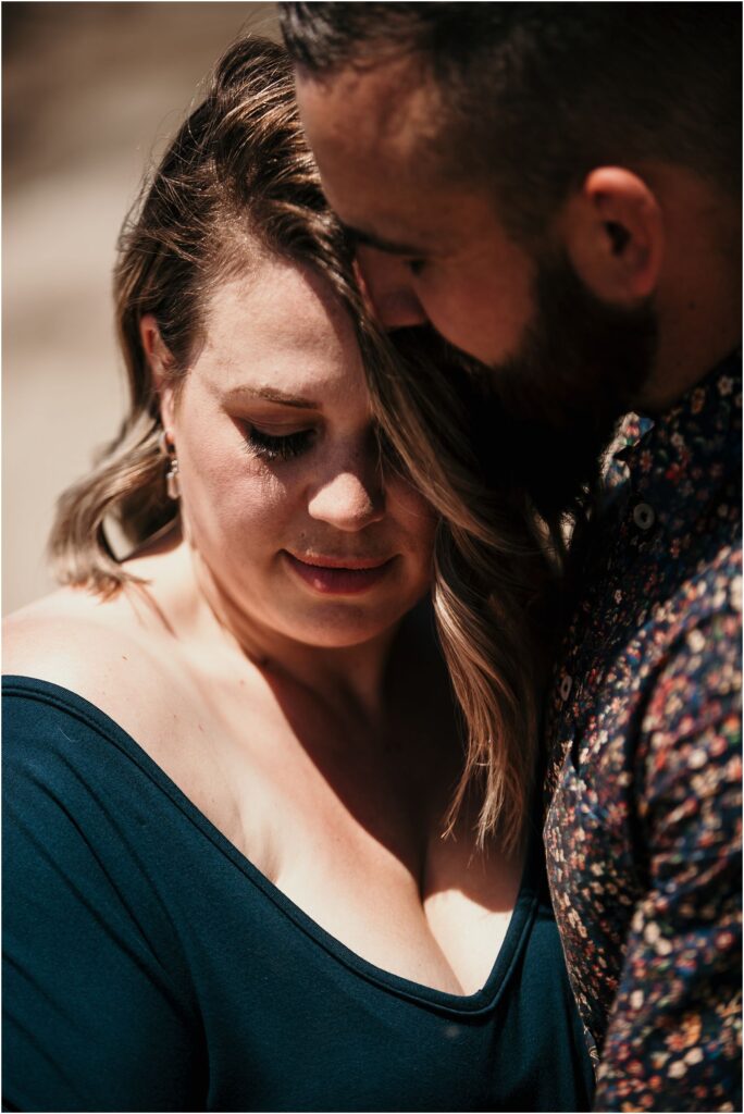 Adventure engagement session with a couple in the badlands of Drumheller Alberta