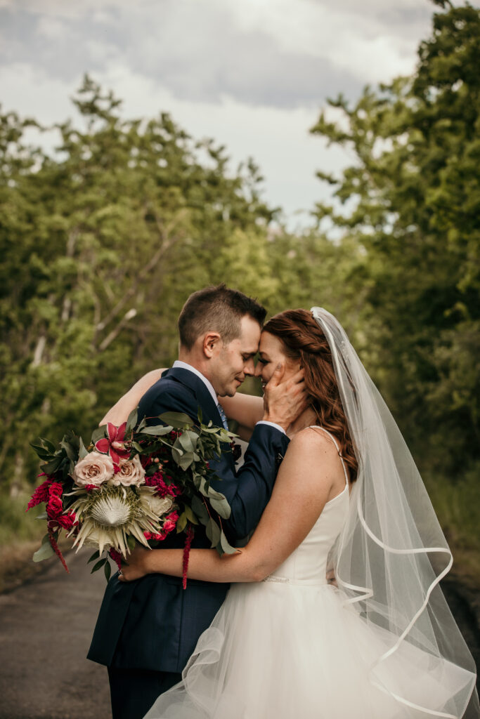 Bride and groom elopement portraits
