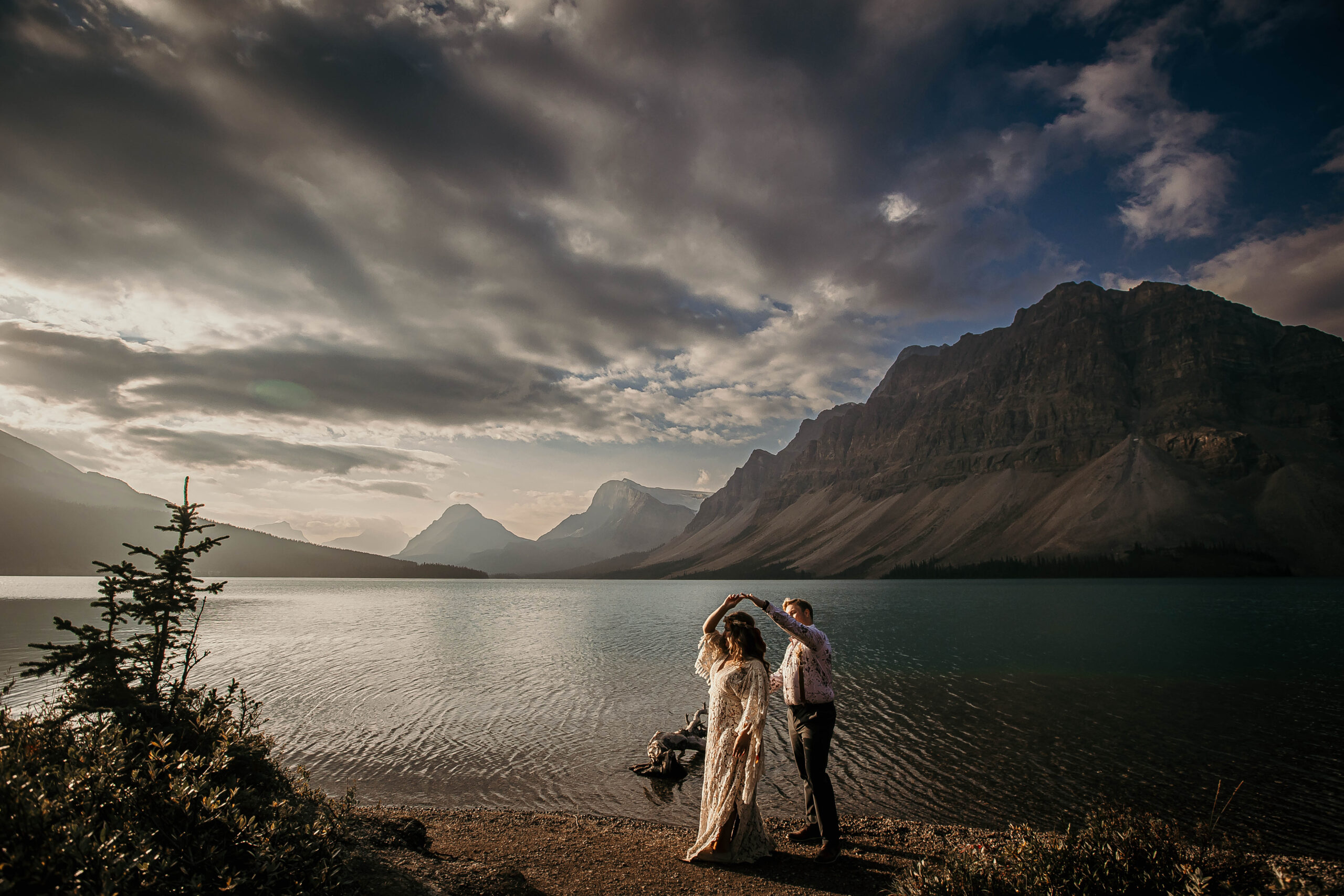 Intimate adventure wedding with couple exploring the mountains instead of following traditional wedding timelines