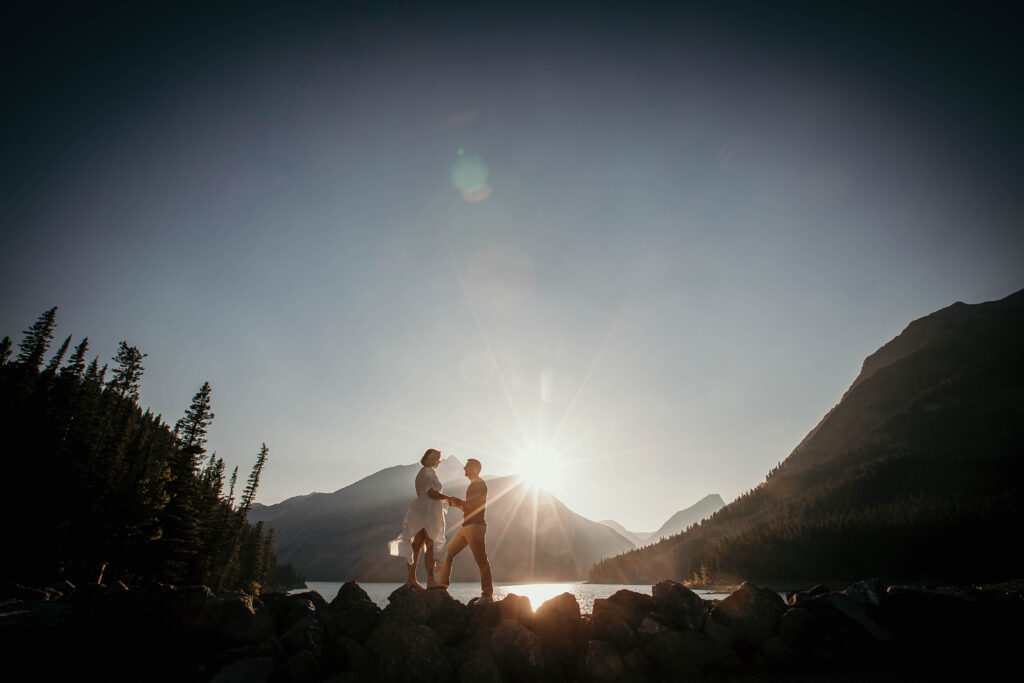 sunset adventure elopement photography